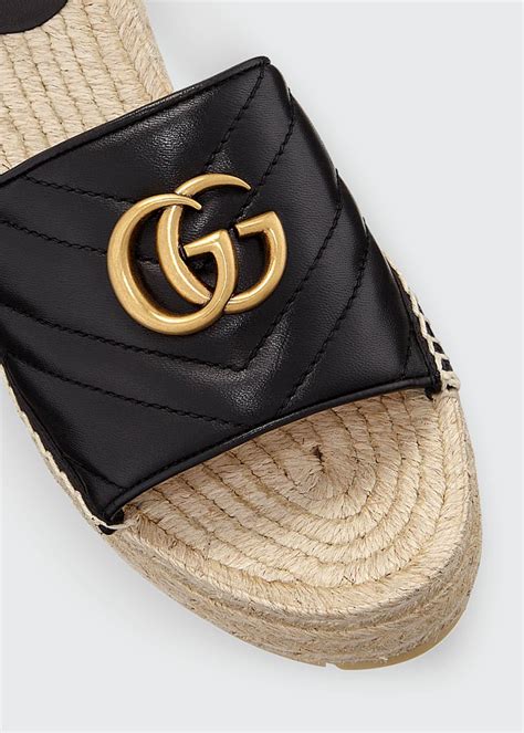 black gucci espadrille sandals|Gucci pilar espadrille flat.